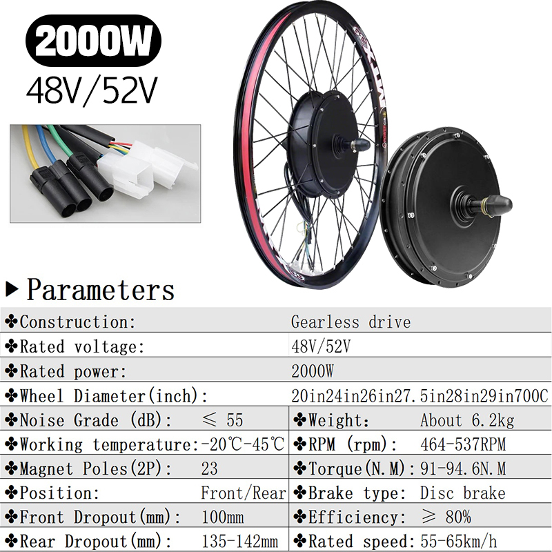 Kit de Conversión para Bicicle - 72V 5000W Hub Motor Kit reseña y precio